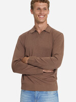 No Excess Pullover Polo V Melange - Light Brown