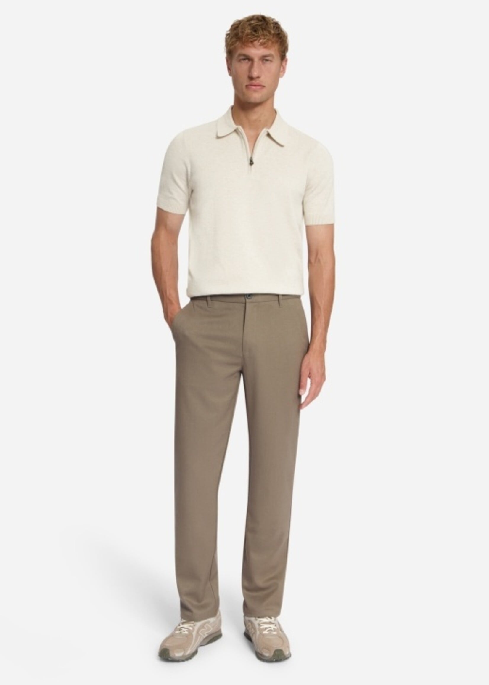 No Excess Broek Smart Twill Relaxed Fit - Light Brown