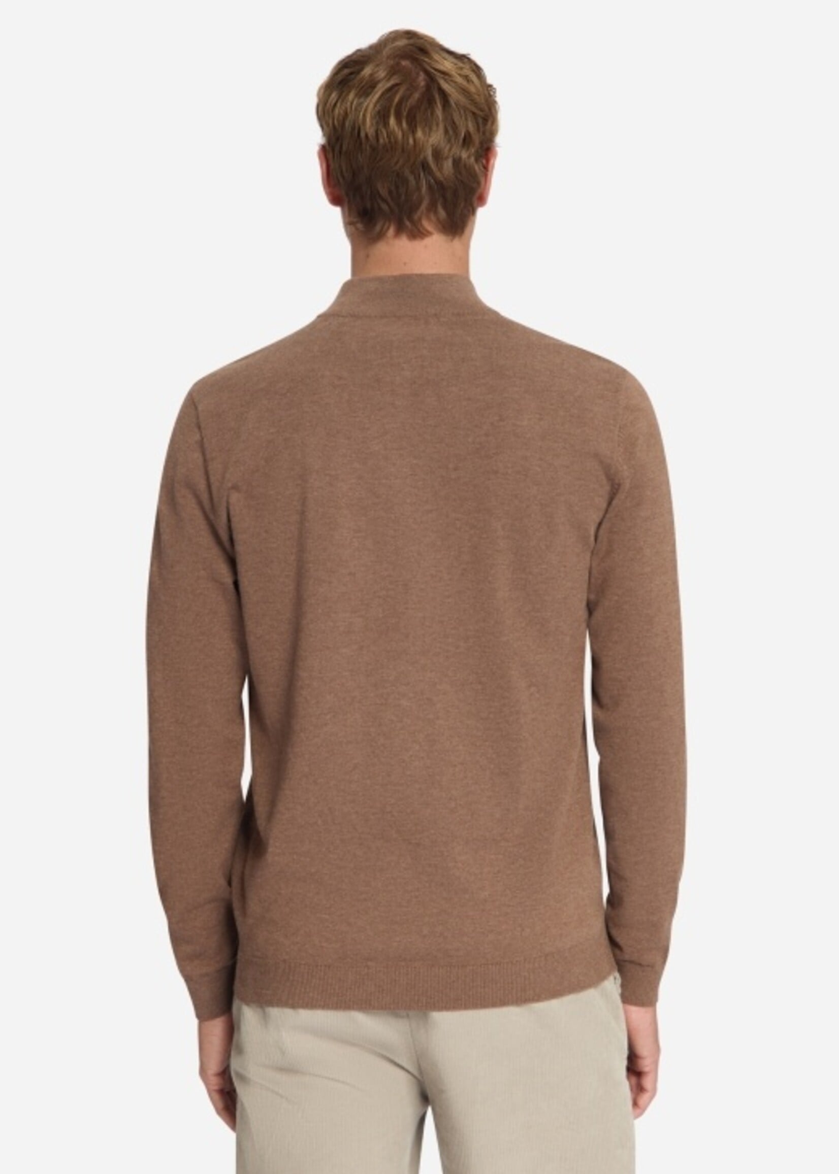 No Excess Pullover Half Zip Melange - Light Brown