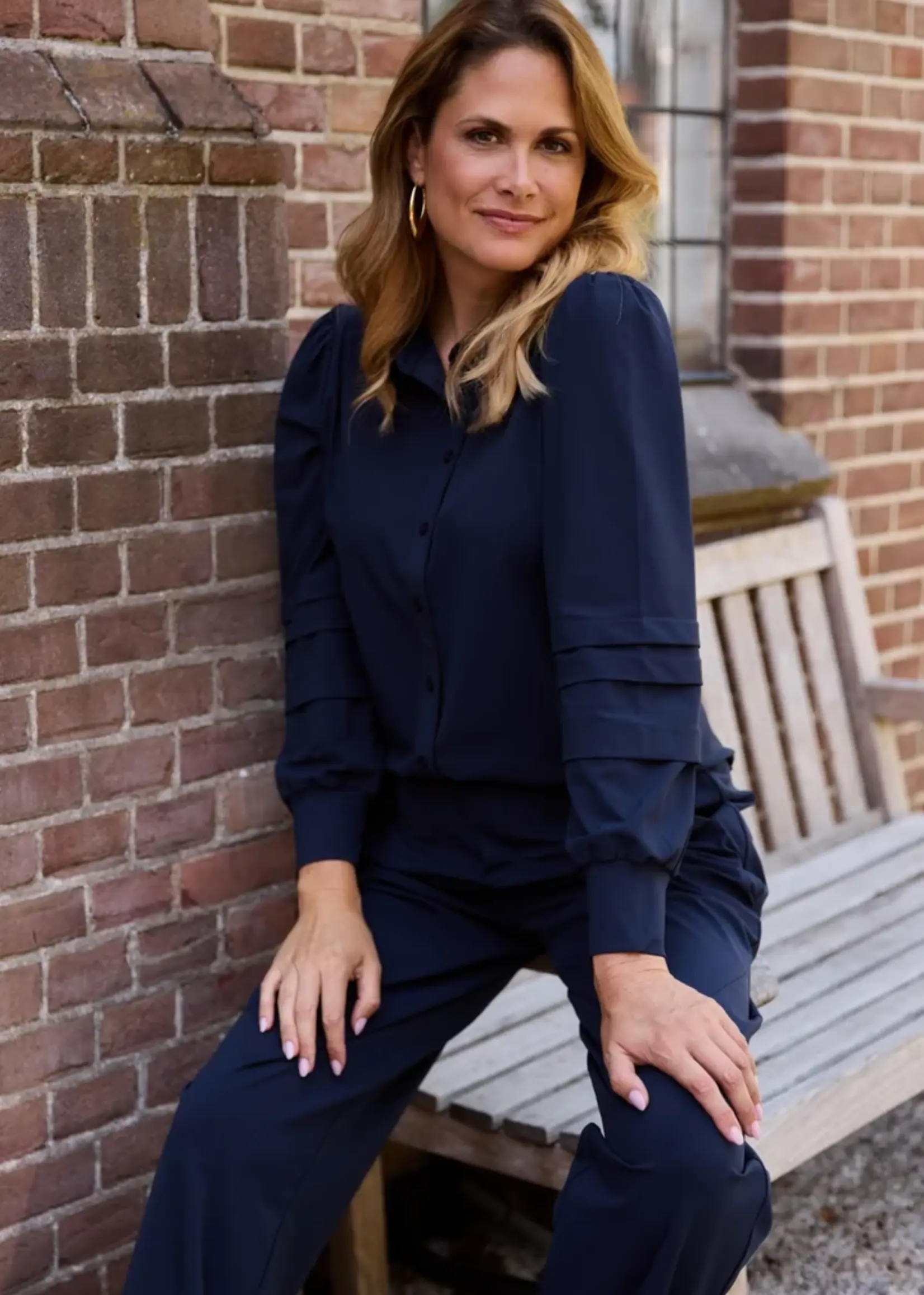 ZOSO Blouse Charmaine Travel - Navy