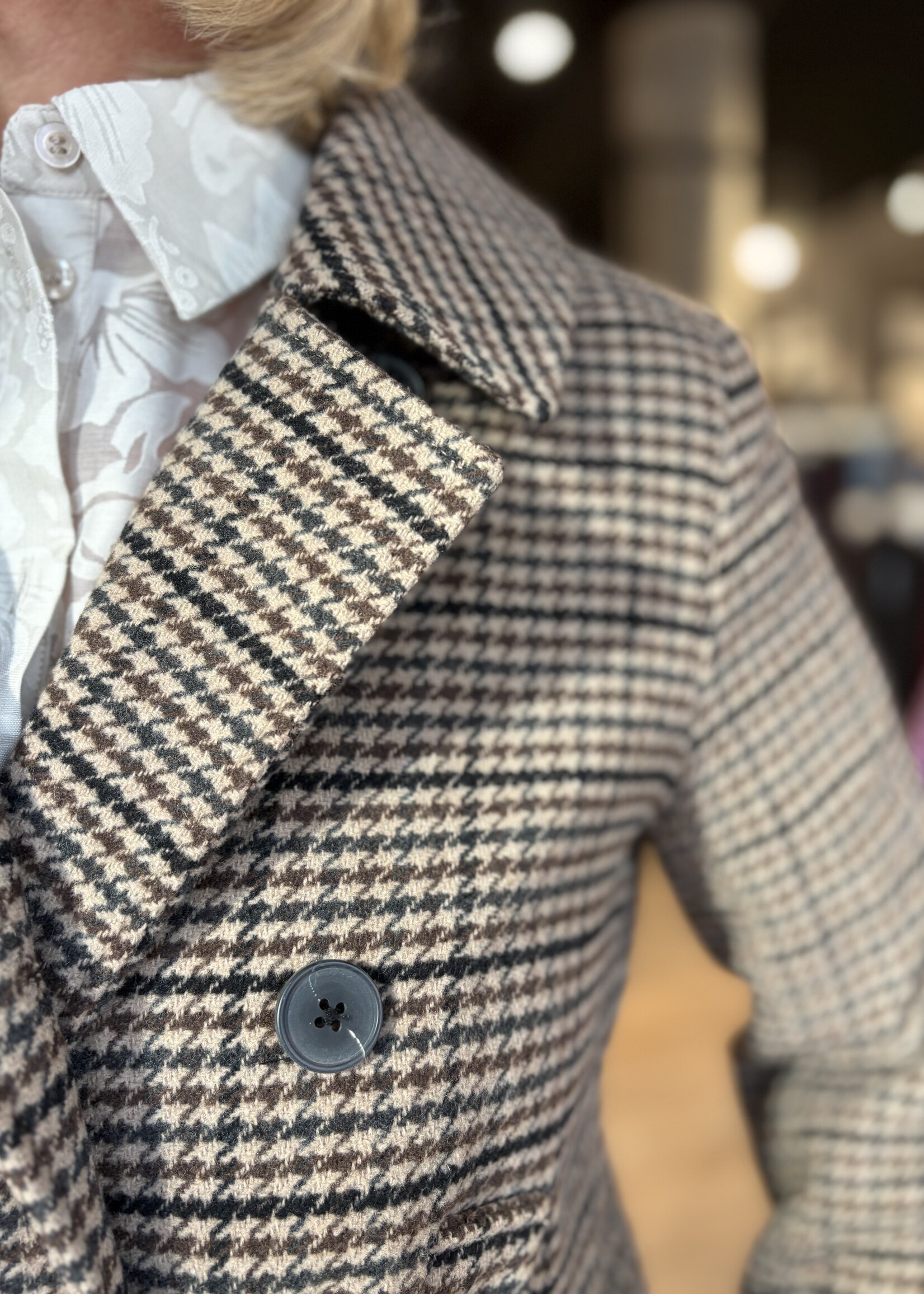 Freequent Jacket Salia Check - Taupe Black