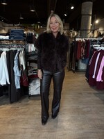 Freequent Vest Fine Fake Fur - Mole