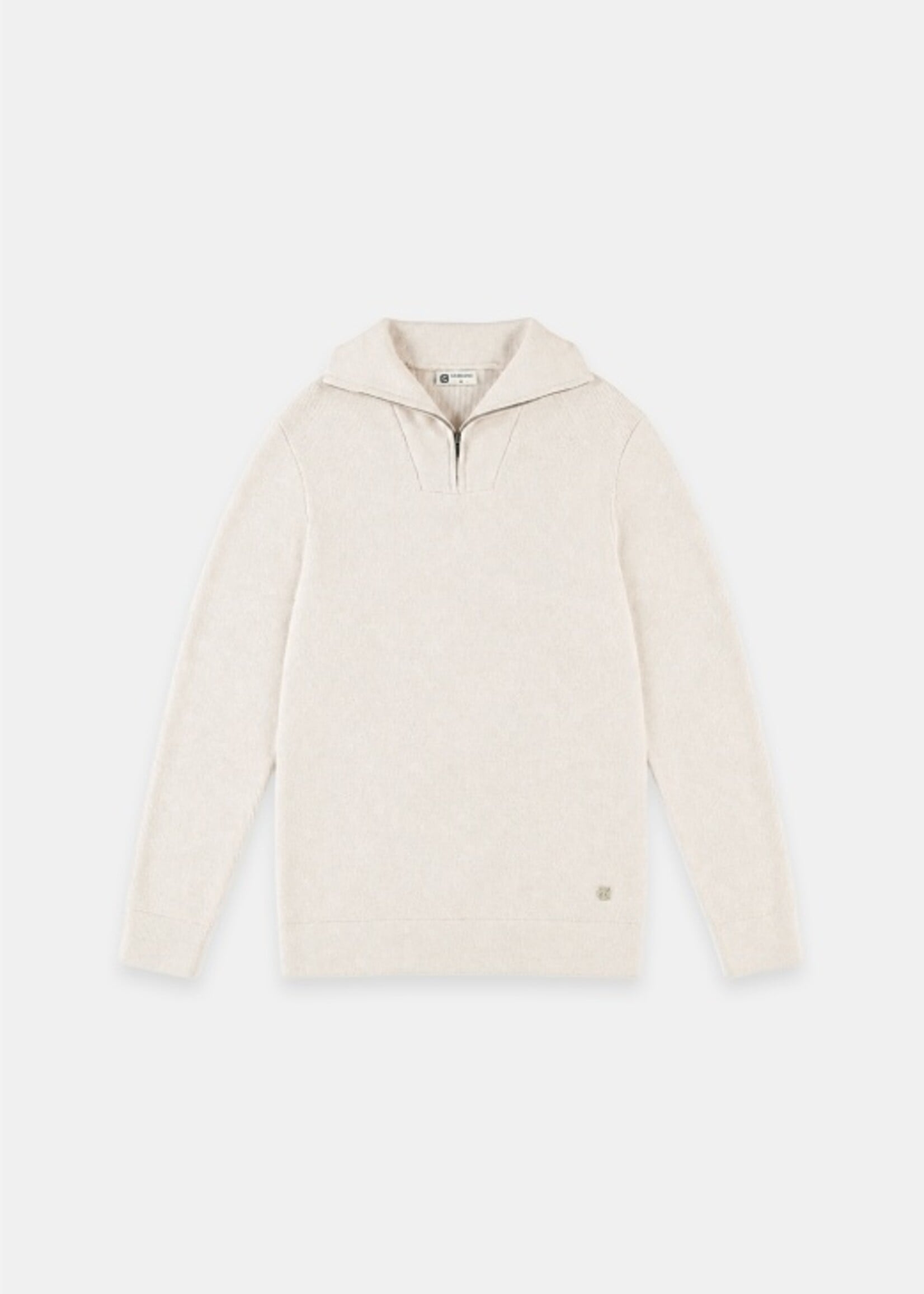 Gabbiano Trui Chenille Zip Knit - Coastal Sand
