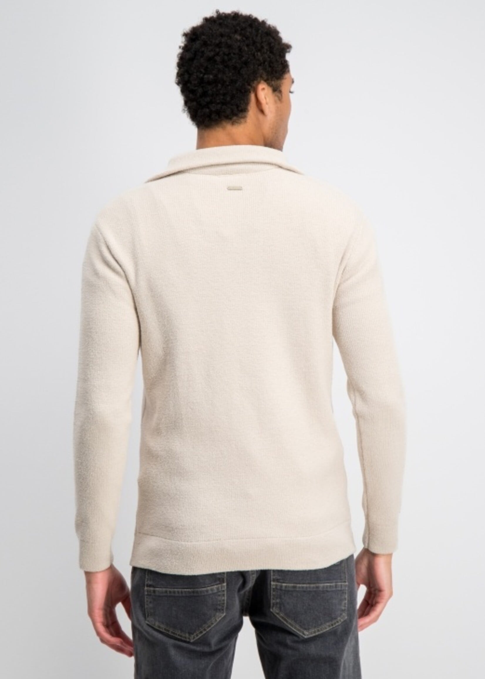 Gabbiano Trui Chenille Zip Knit - Coastal Sand