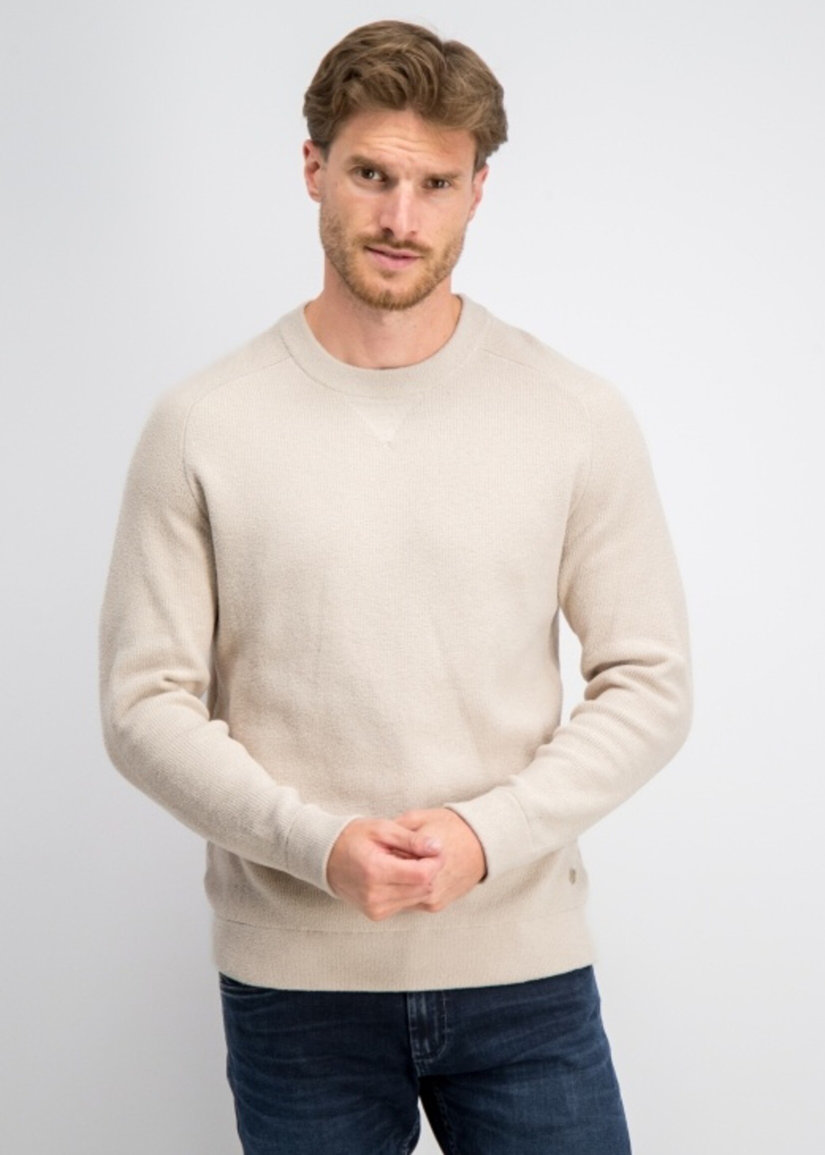 Gabbiano Trui Chenille Knit Crewneck - Coastal Sand