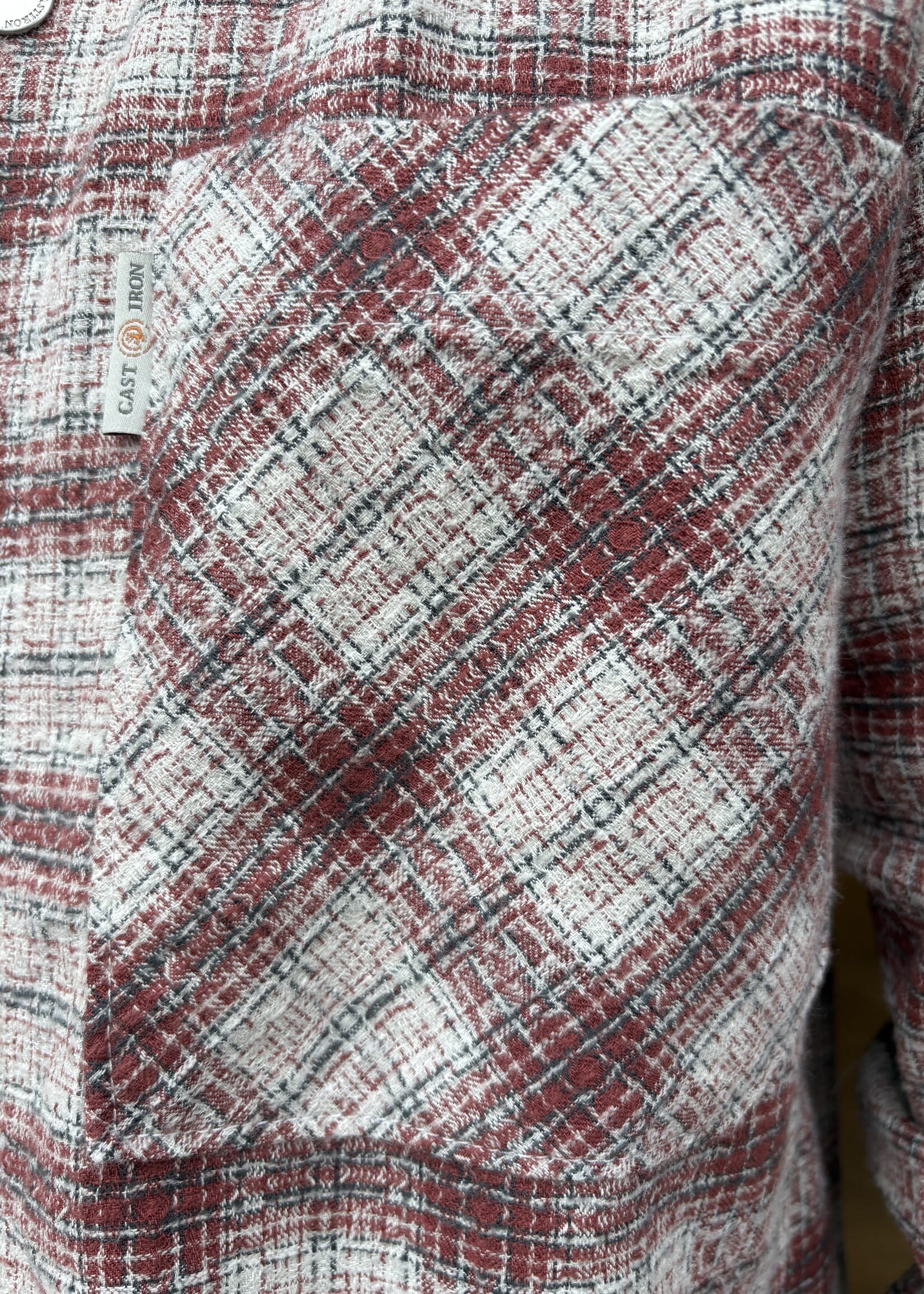 Cast Iron Overhemd Dobby Dyed Check - Lunar Rock