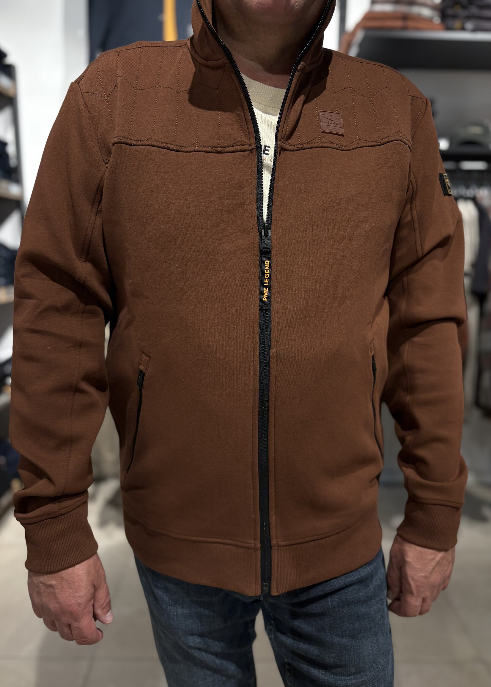 PME Legend Zip Jacket Interlock Sweat - Cappuccino
