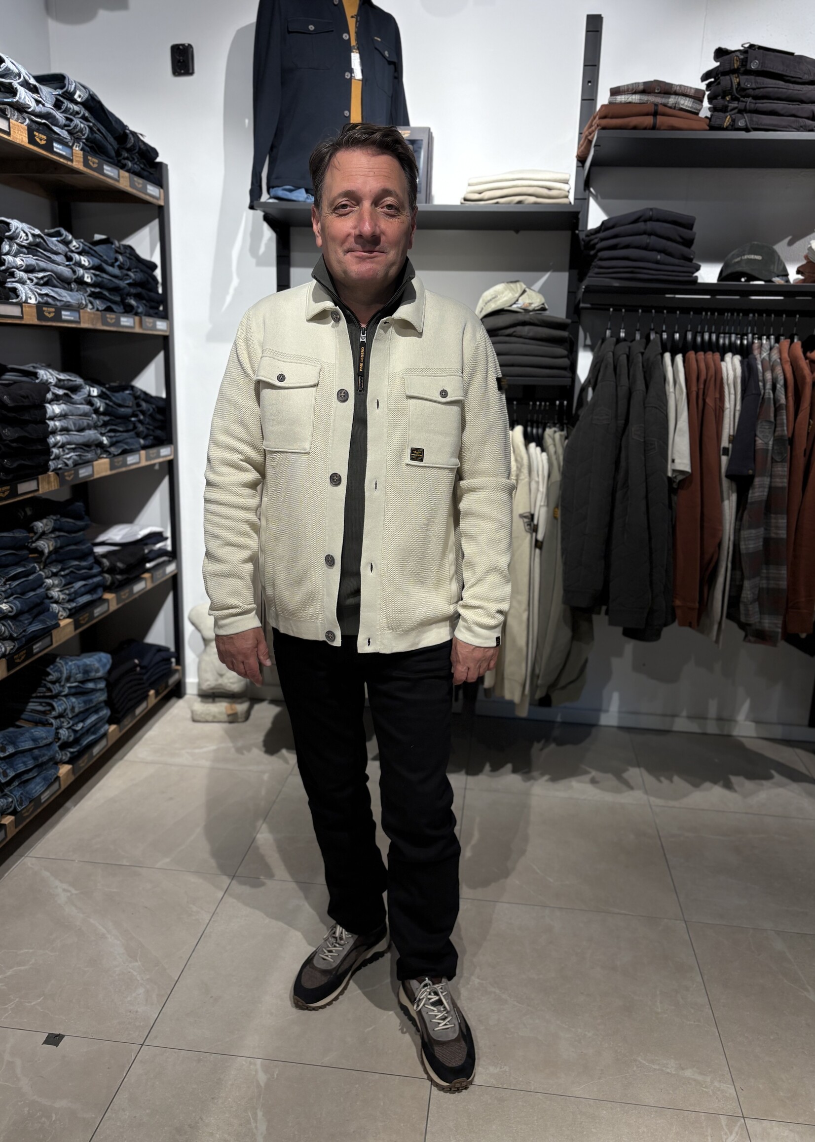 PME Legend Button Jacket Structure Mix - Bone White