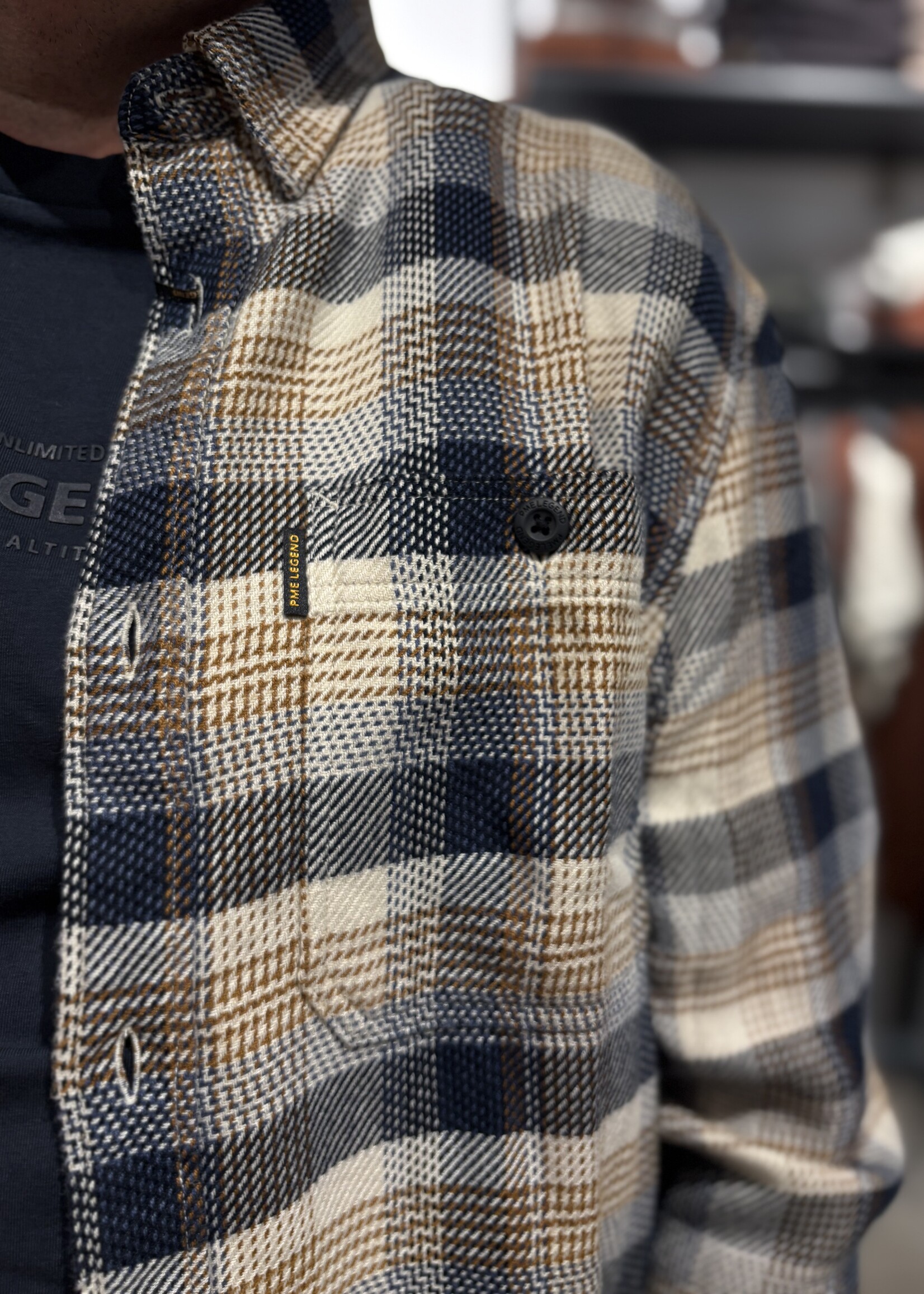 PME Legend Overhemd Yarn Dye Check - Golden Brown