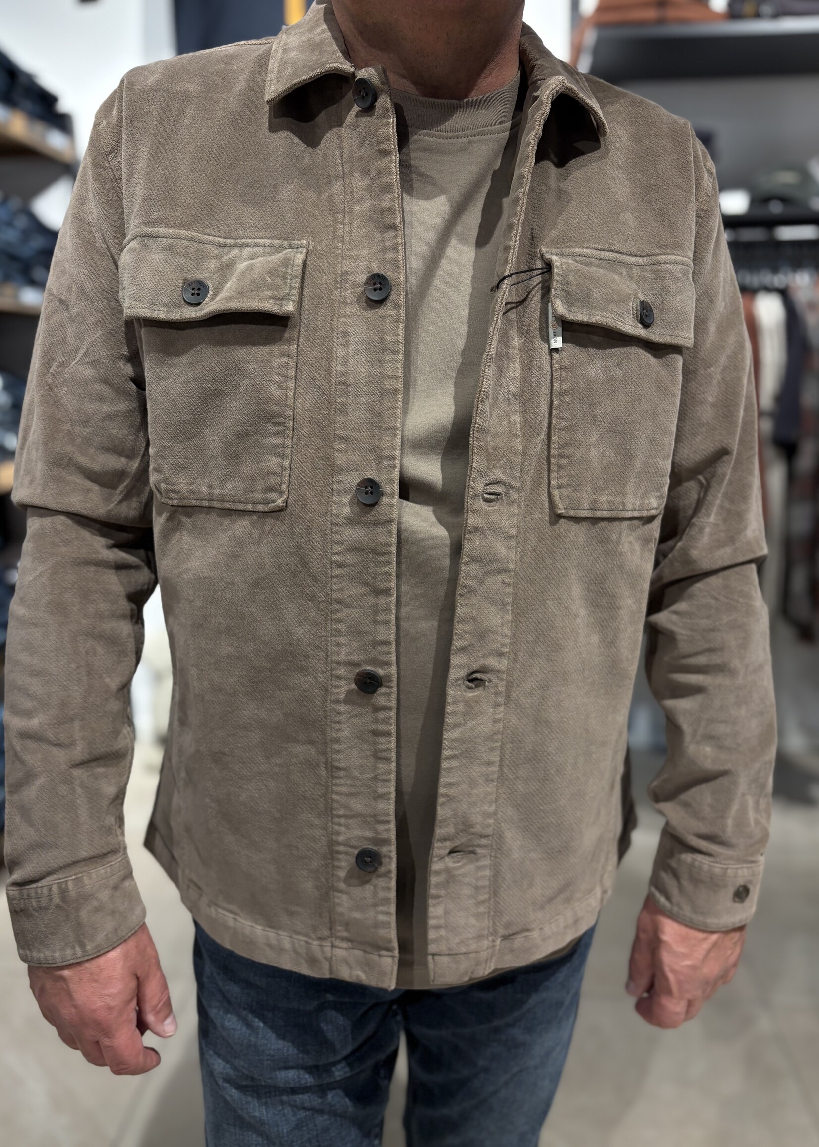 Cast Iron Velvet Overshirt Garment - Walnut