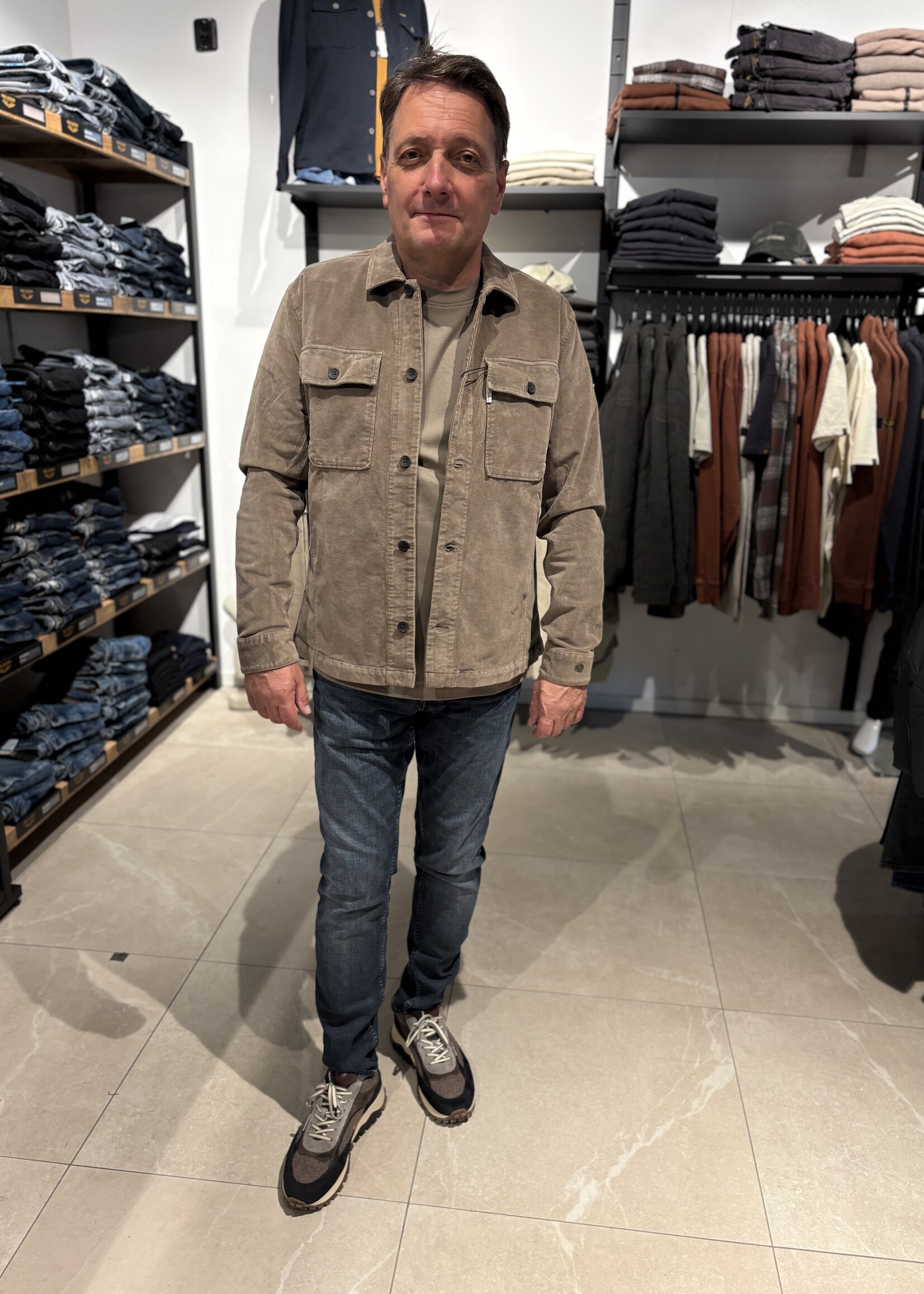 Cast Iron Velvet Overshirt Garment - Walnut