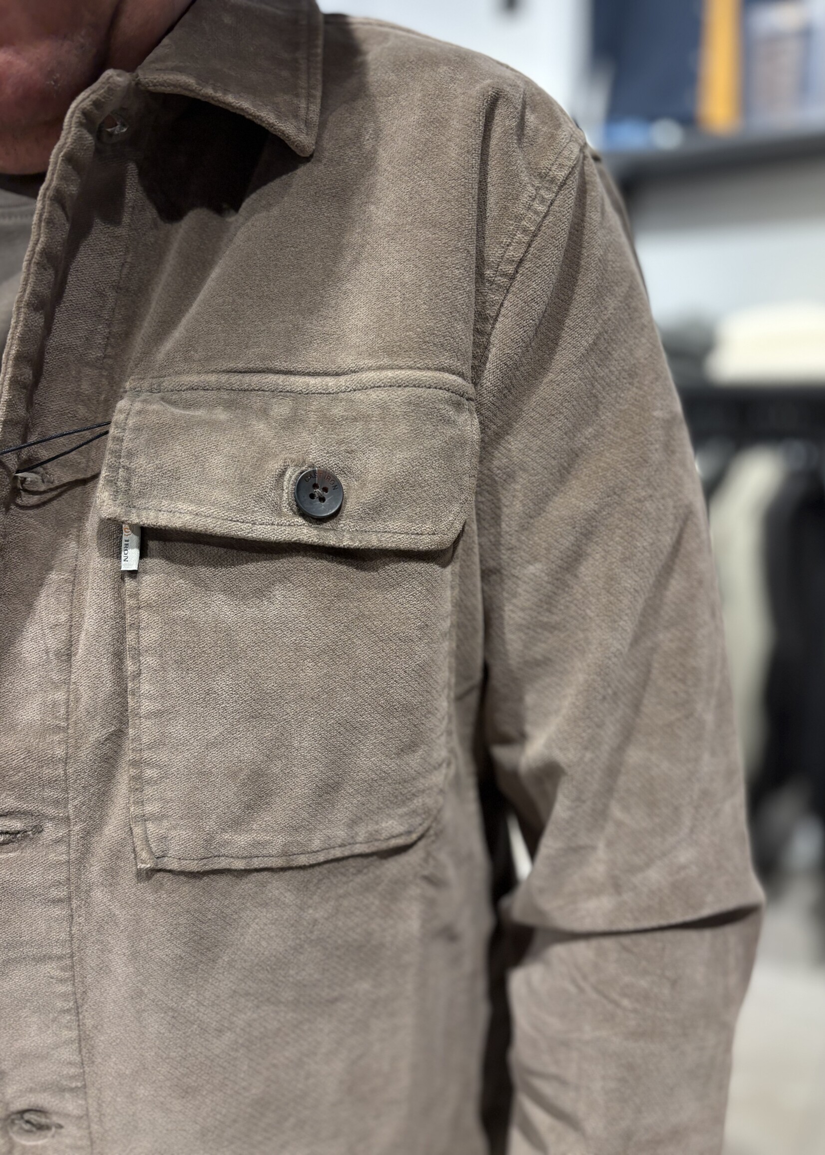 Cast Iron Velvet Overshirt Garment - Walnut
