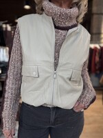 Red Button Ivy Faux Leather - Pebble
