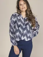 ZOSO Blouse Printed Nadia - Navy Offwhite