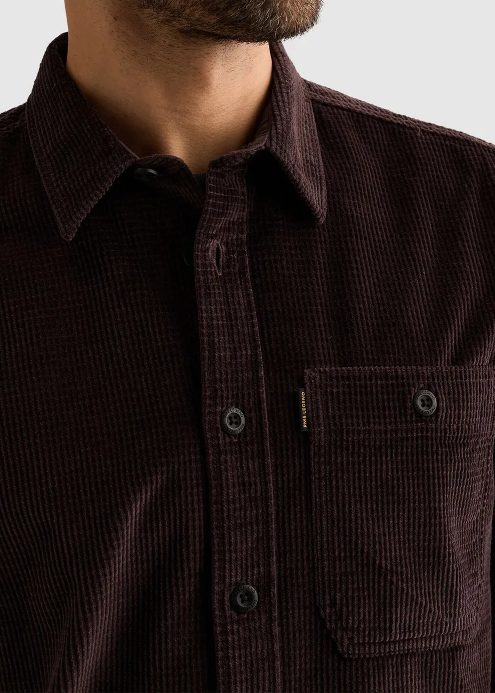 PME Legend Long Sleeve Shirt Dobby Corduroy - Aubergine