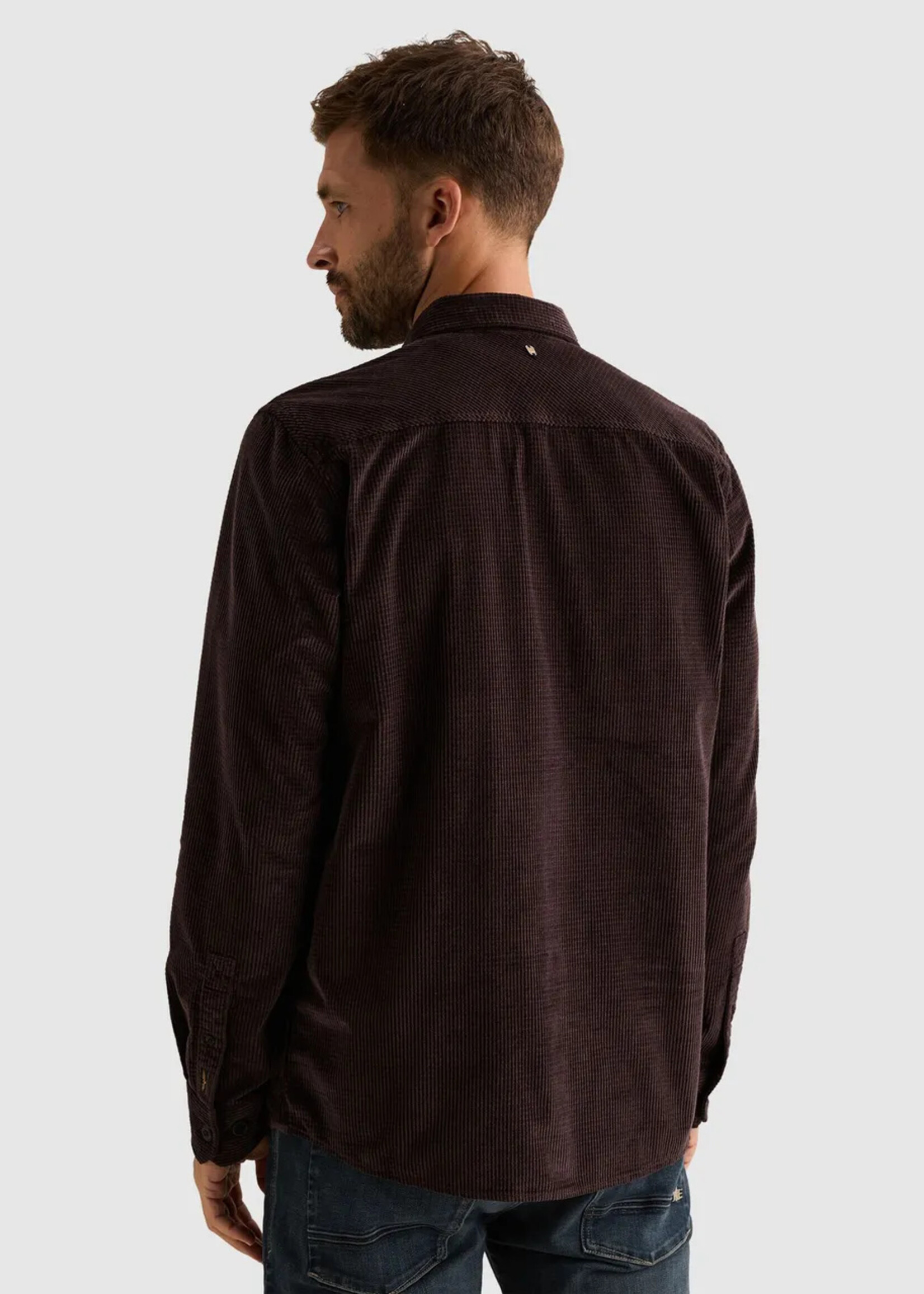 PME Legend Long Sleeve Shirt Dobby Corduroy - Aubergine