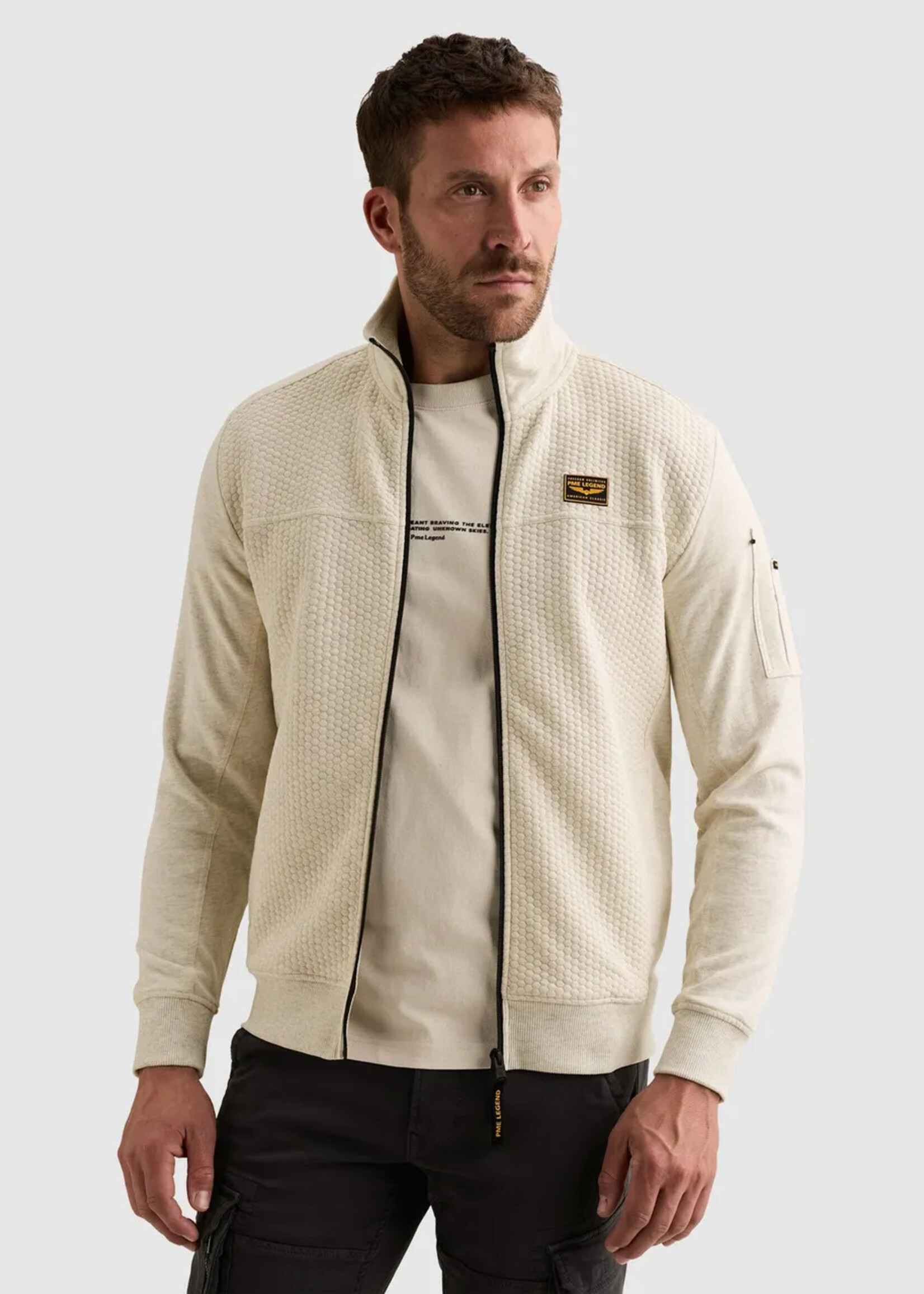 PME Legend Zip Jacket Texture - Bone White