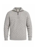 Cast Iron Half Zip Collar Regular Cotton - Lunar Rock