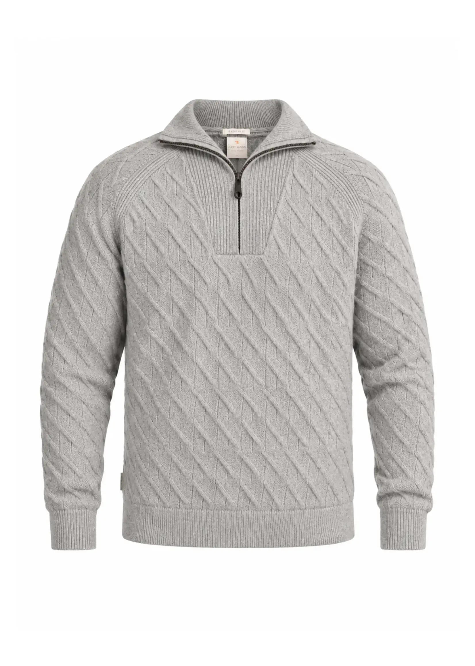 Cast Iron Half Zip Collar Regular Cotton - Lunar Rock