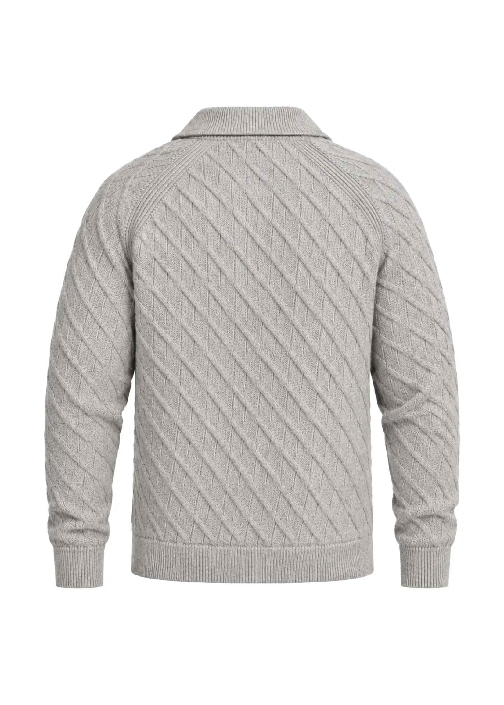 Cast Iron Half Zip Collar Regular Cotton - Lunar Rock