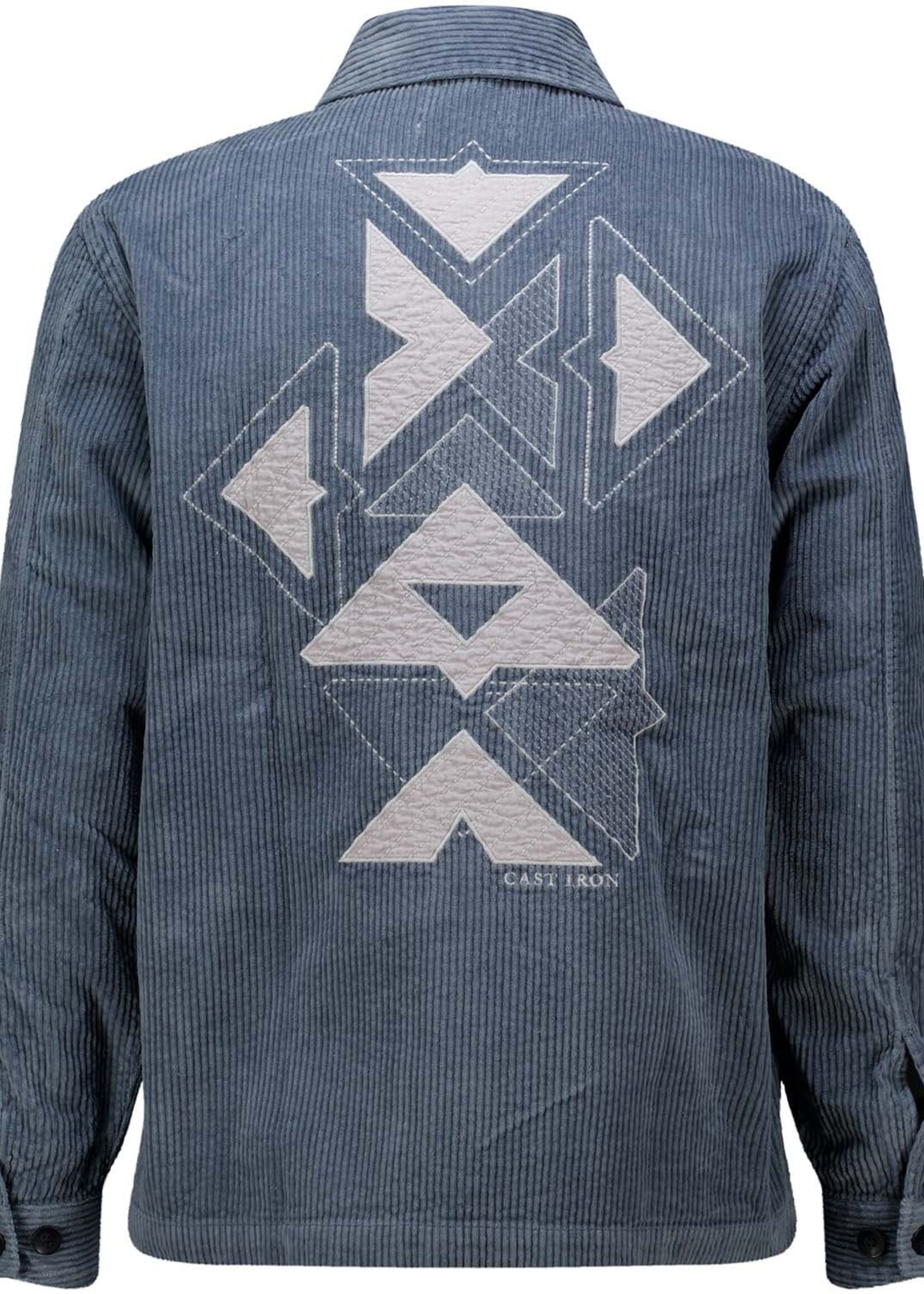 Cast Iron Overshirt Plaxed Embroidery - Dark Slate