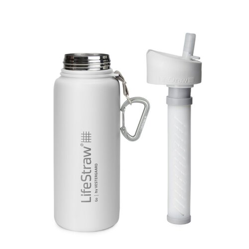 LifeStraw LifeStraw Go 700ml Stainless Steel Water Filter Bottle  - White