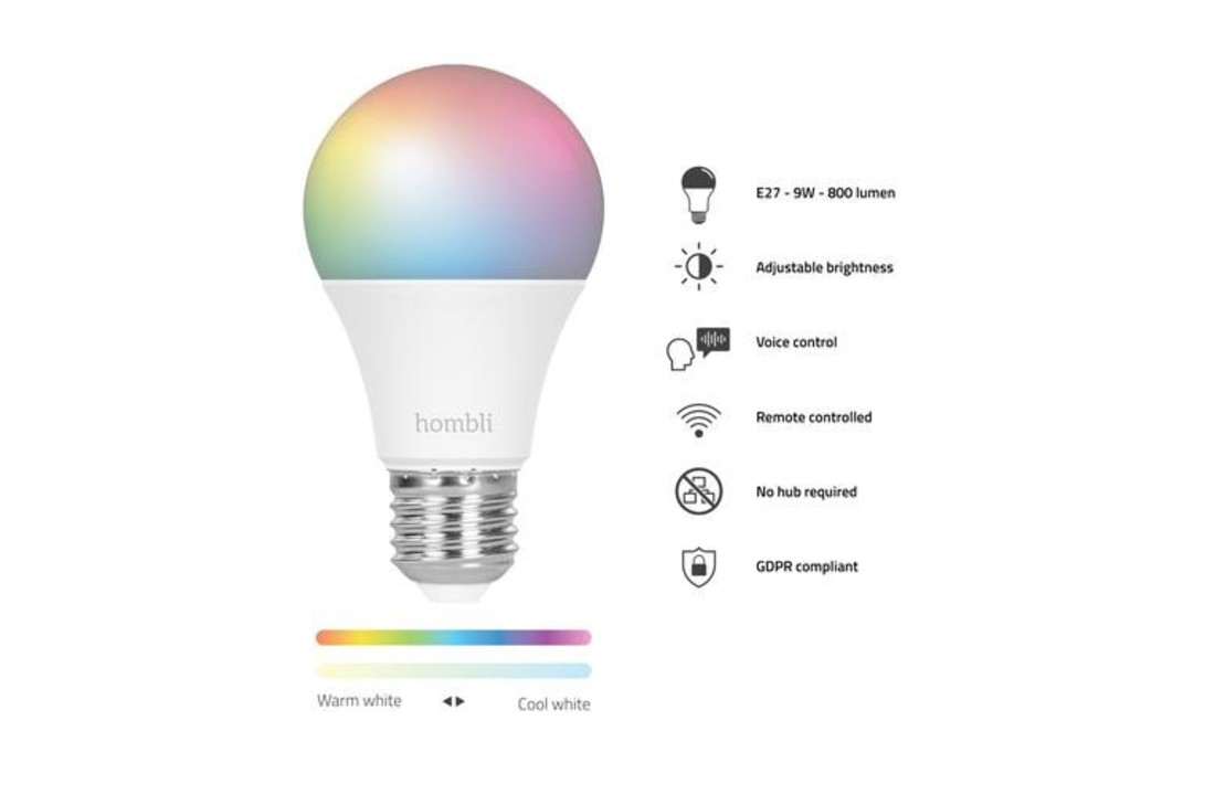Hombli Smart Lamp LED Gekleurd E27 9W