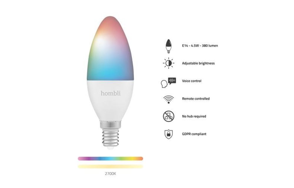 Hombli Smart LED Lamp Wit en Kleur E14