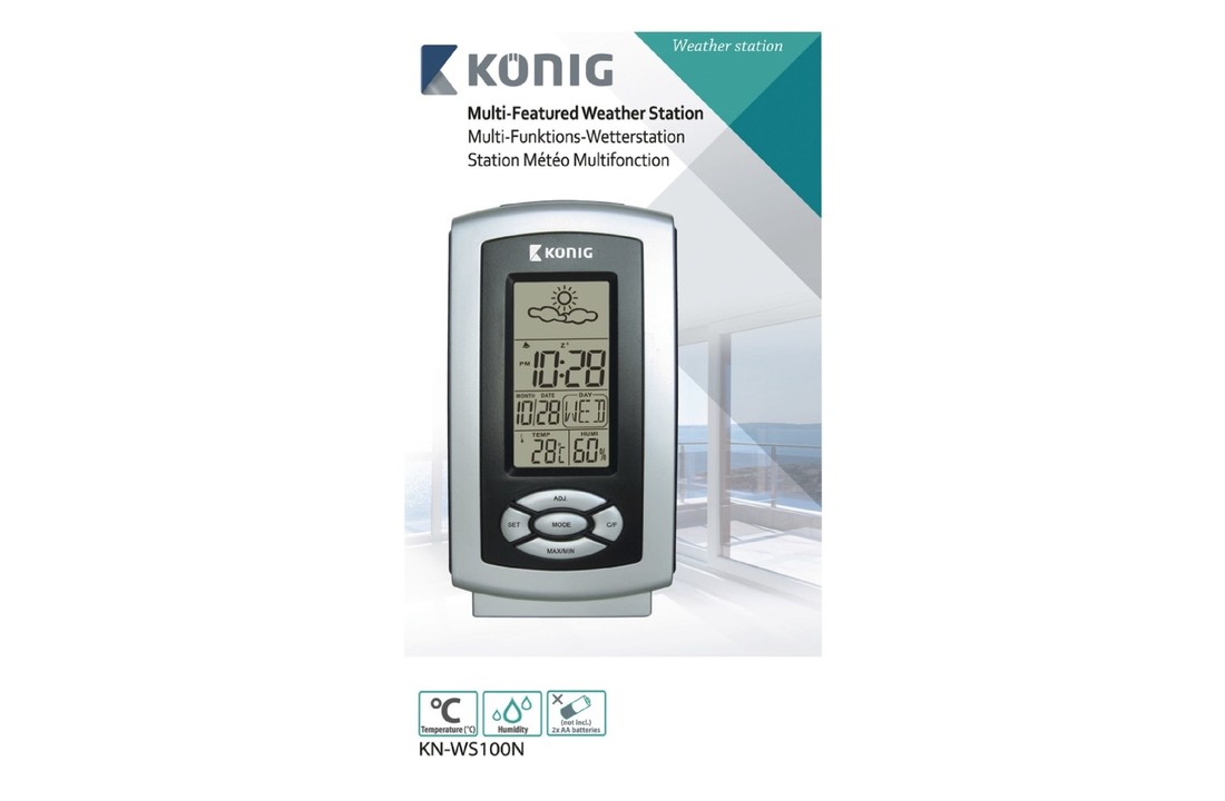 König KN-WS100N Thermo Hygrometer Weerstation