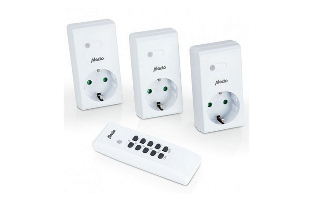 Alecto AR-03 Draadloze Stopcontacten 3 Stuks + Afstandsbediening Wit