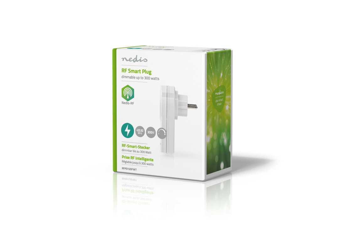 Nedis RFPD120FWT Rf Smart Stekker Dimbaar Schuko Type F 300 W