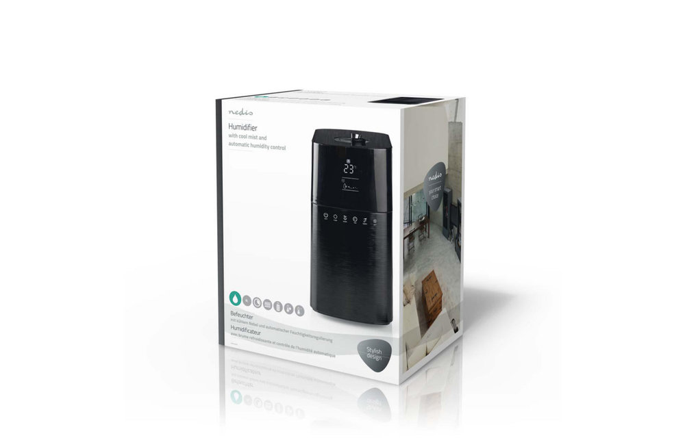 Nedis HUMI130CBK Luchtbevochtiger 6 L Hygrometer Afstandsbediening Zwart