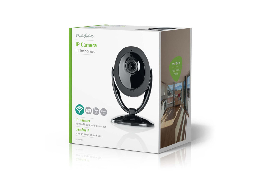 Nedis IPCMS10CBK Ip-beveiligingscamera 1280x720 5 M Nachtzicht Zwart
