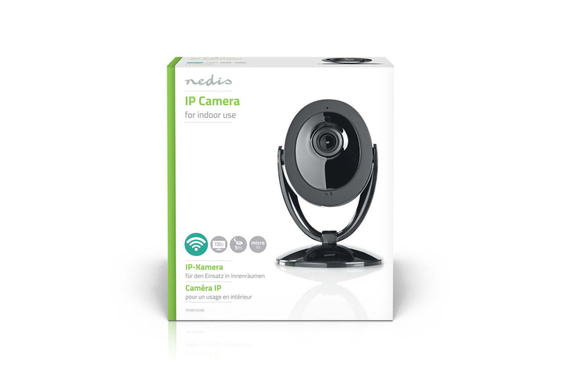 Nedis IPCMS10CBK Ip-beveiligingscamera 1280x720 5 M Nachtzicht Zwart