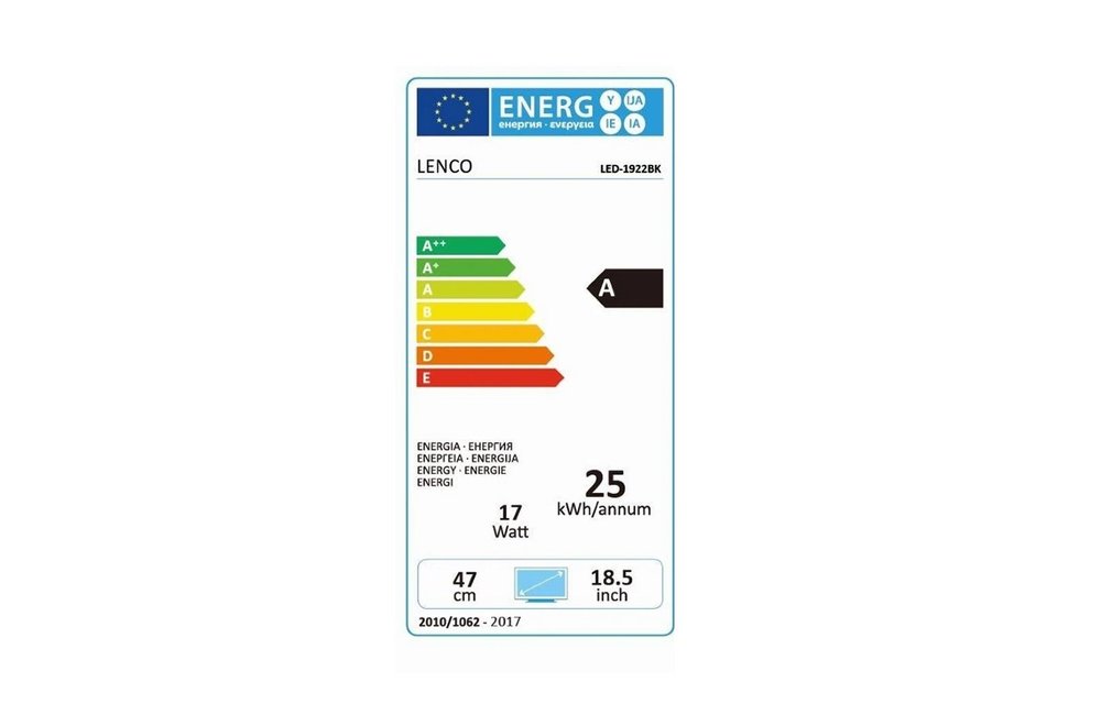 Lenco LED-1922BK LED TV + Timer + CI+ 48cm Zwart