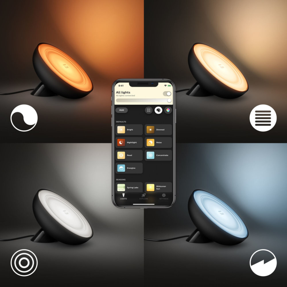 Philips HUE Bloom Tafellamp Zwart