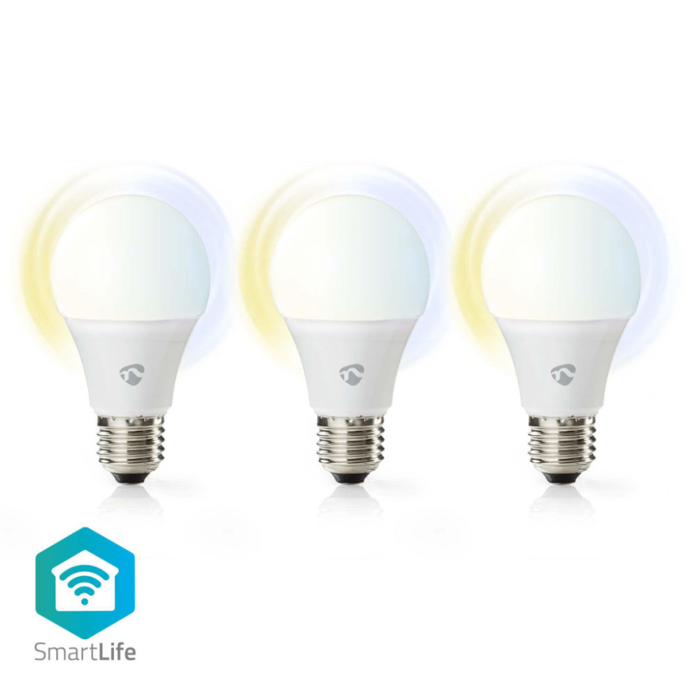 Nedis WIFILW33WTE27 Wi-fi Smart Led-lampen Warm- Tot Koud-wit E27 3-pack