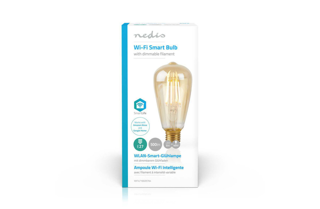 Nedis WIFILF10GDST64 Wi-fi Smart Led-lamp Met Filament E27 St64 5 W 500 Lm