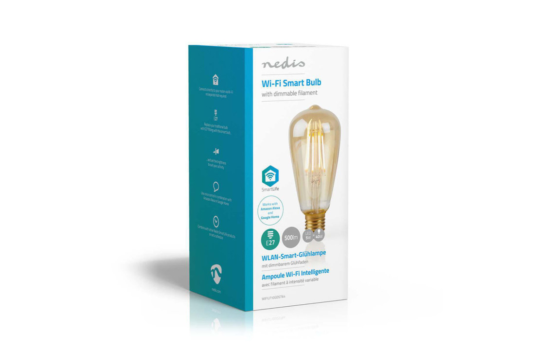 Nedis WIFILF10GDST64 Wi-fi Smart Led-lamp Met Filament E27 St64 5 W 500 Lm