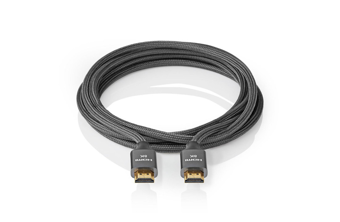Nedis CVTB35000GY20 Ultra High Speed Hdmi™-kabel Hdmi™-connector - Hdmi™-connector Gun Metal Grey Gevlochten Kabel 2,0 M