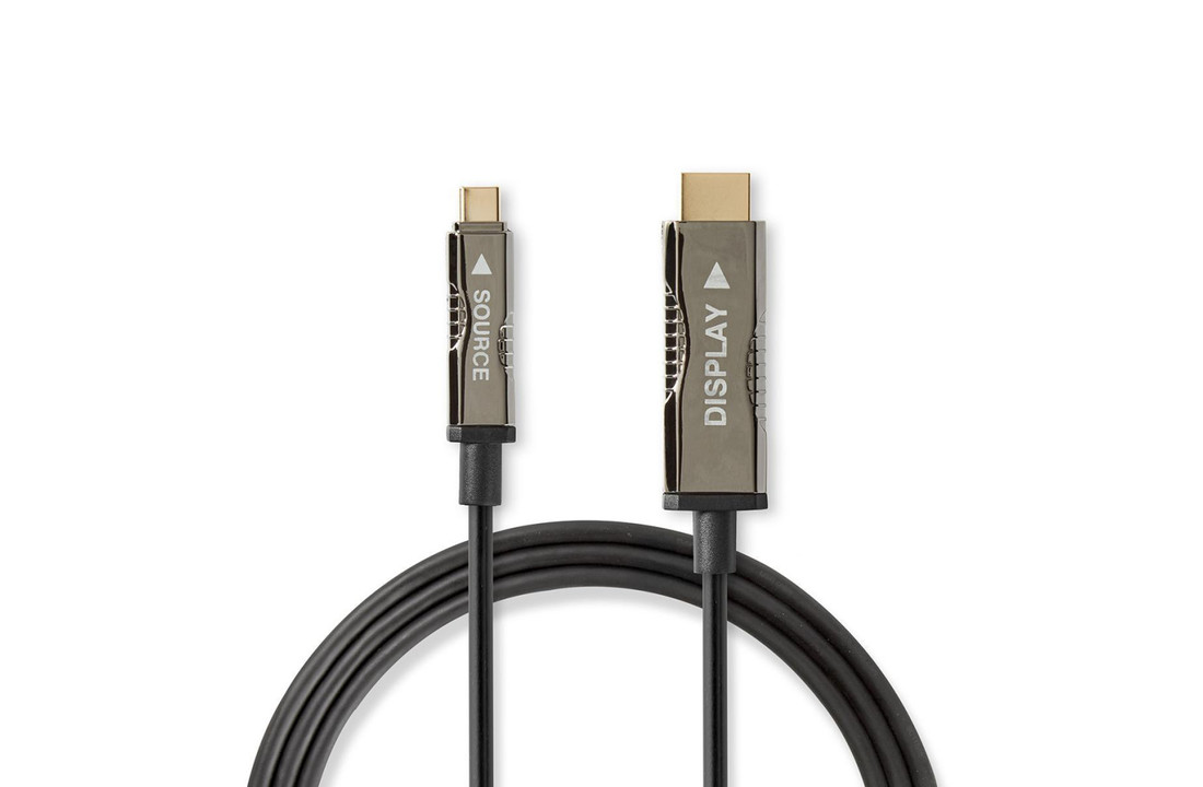 Nedis CCBG6410BK500 Usb Type-c™ Naar Hdmi™-kabel Aoc Type-c™ Male - Hdmi™-connector 50.0 M Zwart