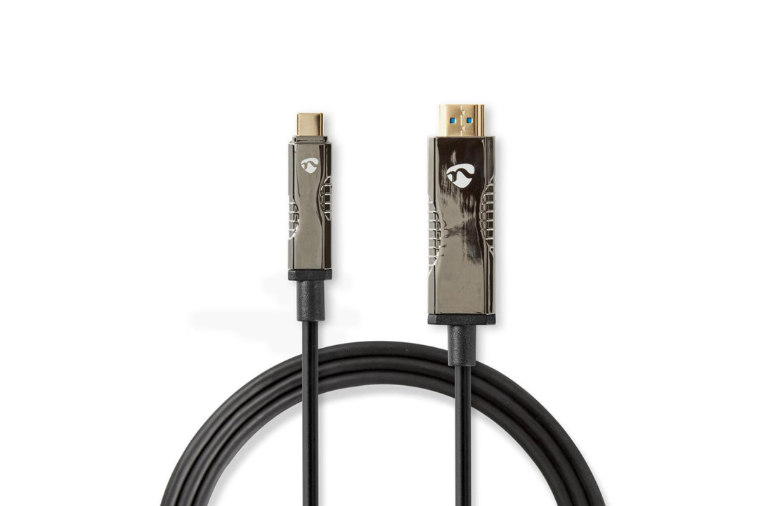 Nedis CCBG6410BK150 Usb Type-c™ Naar Hdmi™-kabel Aoc Type-c™ Male - Hdmi™-connector 15,0 M Zwart