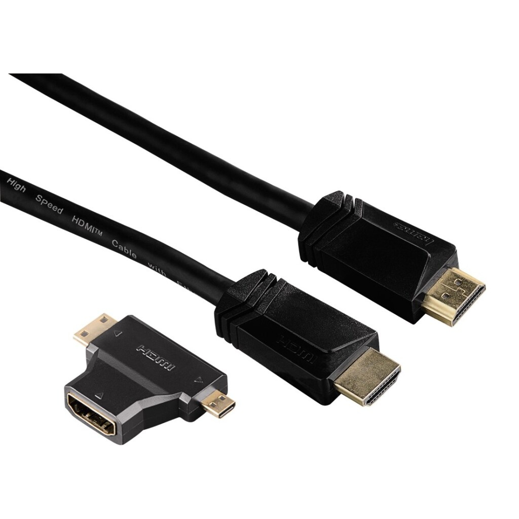 Hama HDMI Kabel 1.5m + 2-in-1 Adapter
