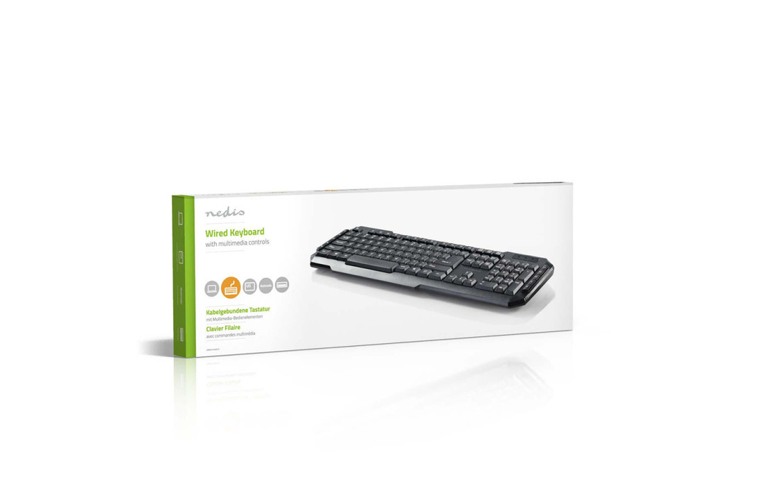 Nedis KBMU100BKUS Bedraad Usb-toetsenbord Multimediatoetsen Us International