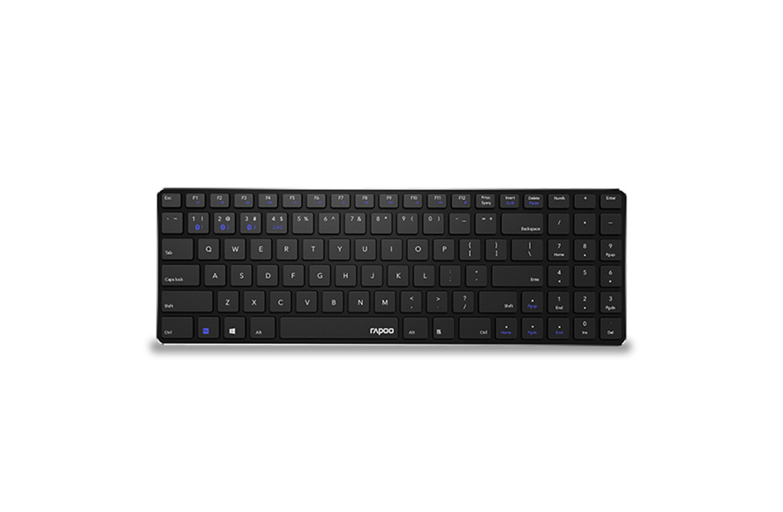 Rapoo Toetsenbord Mm Slim Zwart E9100m
