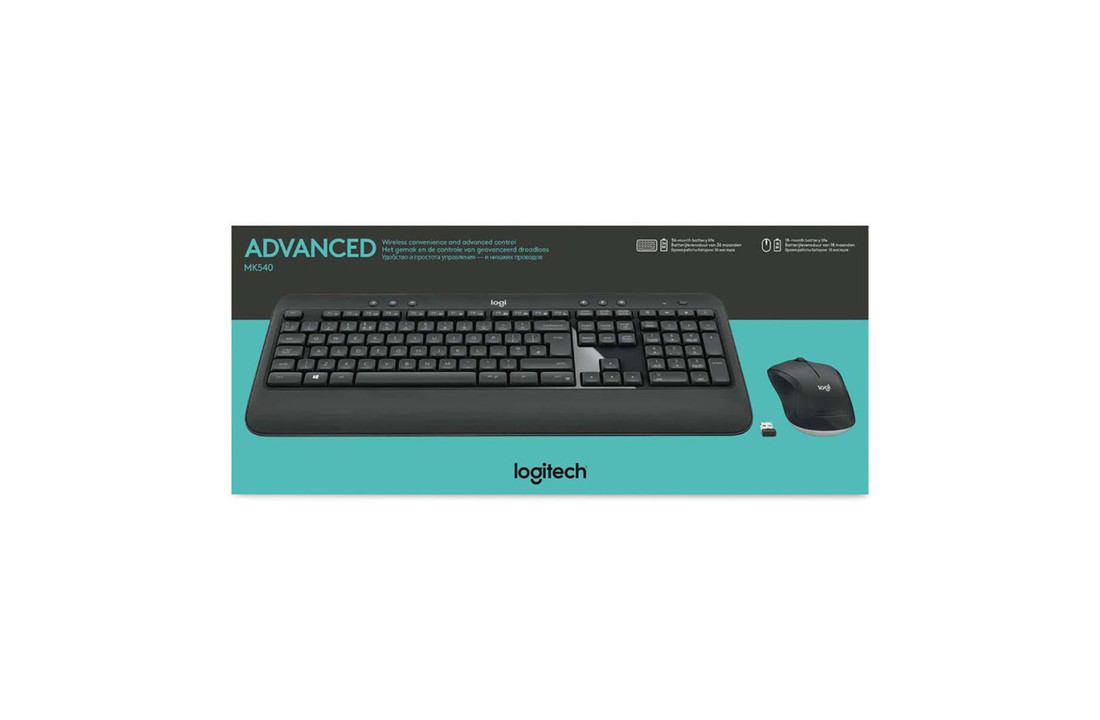 Logitech LGT-MK540-US Draadloze Muis En Keyboard Multimedia Us International Donkergrijs