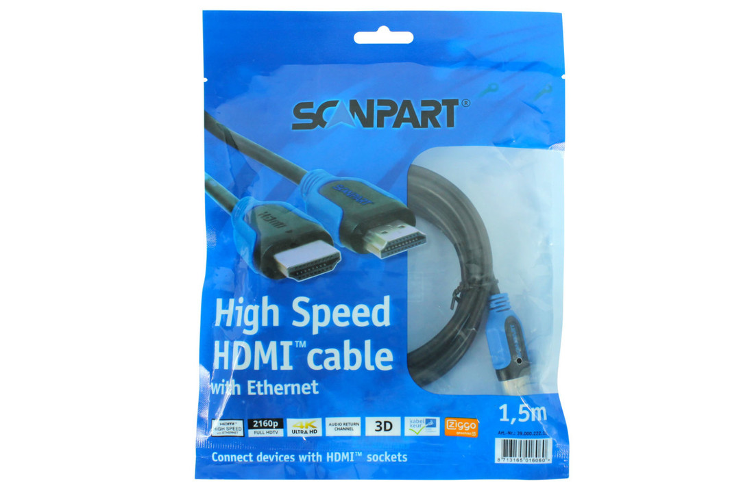 Scanpart HDMI Kabel Blauw 1,5m