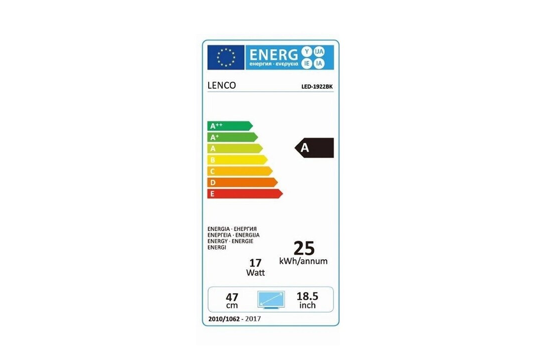 Lenco LED-1922BK LED TV + Timer + CI+ 48cm Zwart