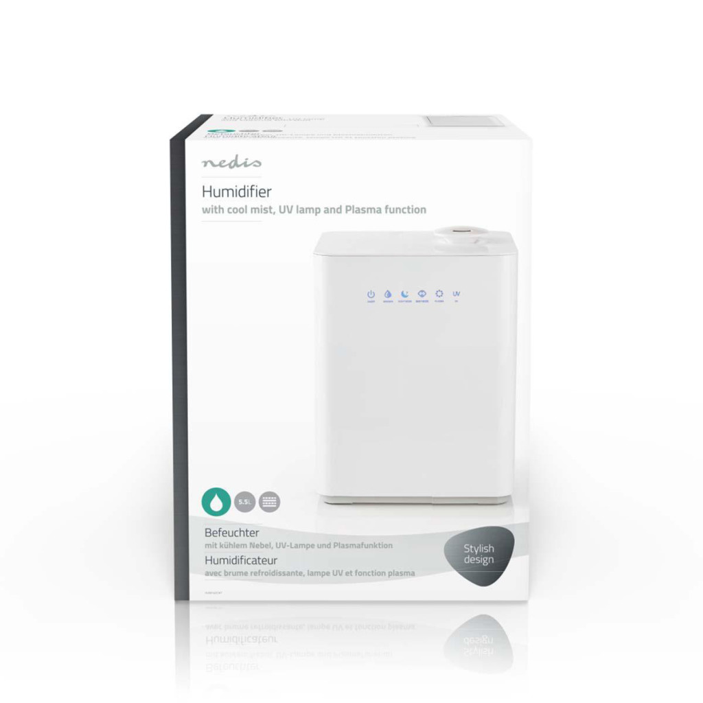 Nedis HUMI140CWT Luchtbevochtiger 5,5 L Hygrometer Aanraakbediening Plasma