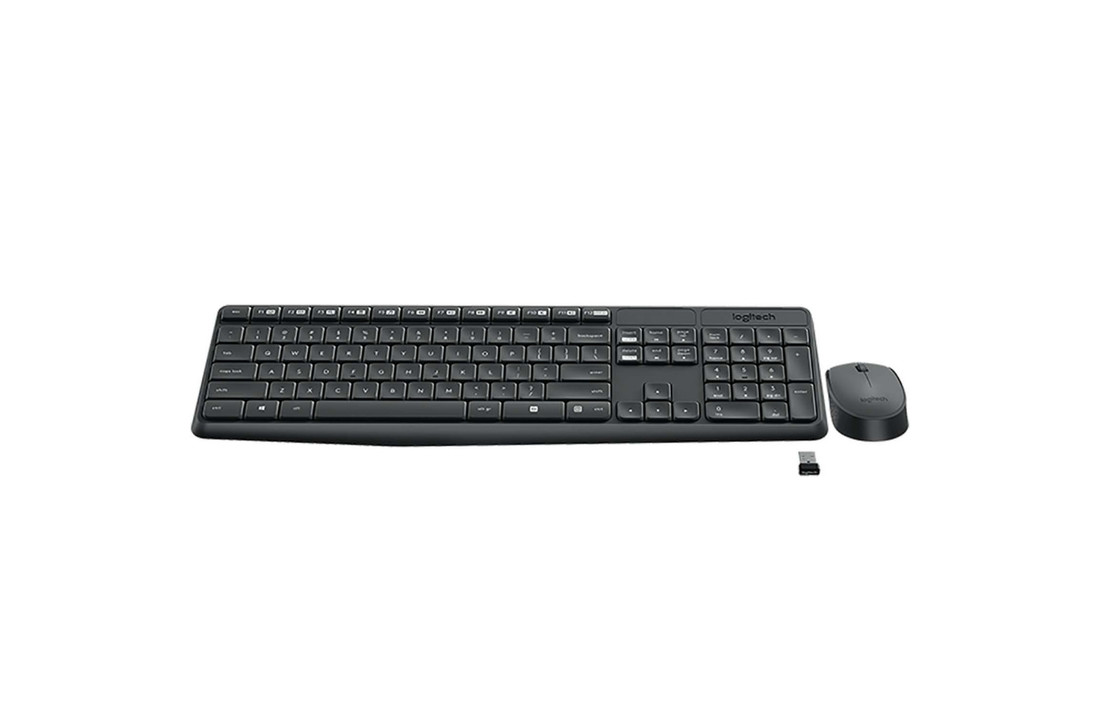 Logitech LGT-MK235 Draadloze Muis En Keyboard Combiverpakking Standaard Usb Us International Zwart